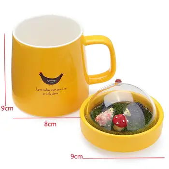 

Creative Cartoon Animals Micro Landscape Office Ceramic Cups DIY Cutting Mug Milk And Coffee Mug 400ml High-capacity Beauty Gift