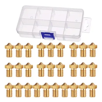 

28 Pieces M6 3D Printer Parts Accessories Extruder Nozzle Print Head For E3D Makerbot From 0.2 mm To 1.0 mm