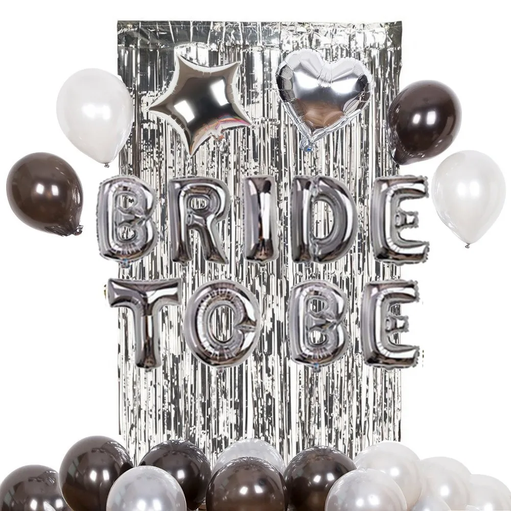

24pcs/set Bachelorette Party Bride To Be Hen Party Night Foil Balloons Curtains Bridal Shower Party Favors Decoration Supplies
