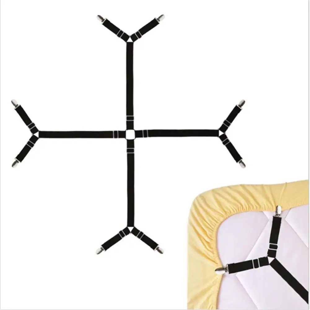 

LanLan 4 Claws Adjustable Bed Sheet Clip Fixator with Elastic Band