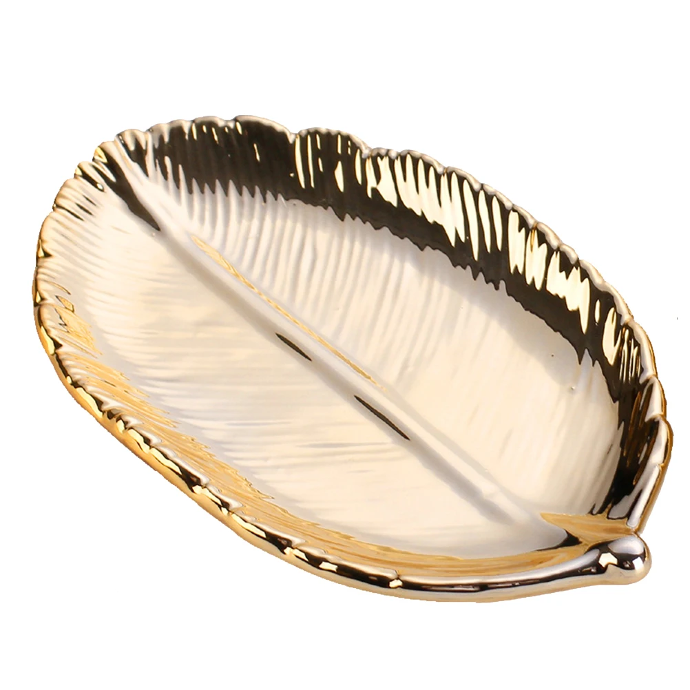 

1PC Golden Storage Tray Dried Fruits Storager Home Room Decor Dish Plate Tray