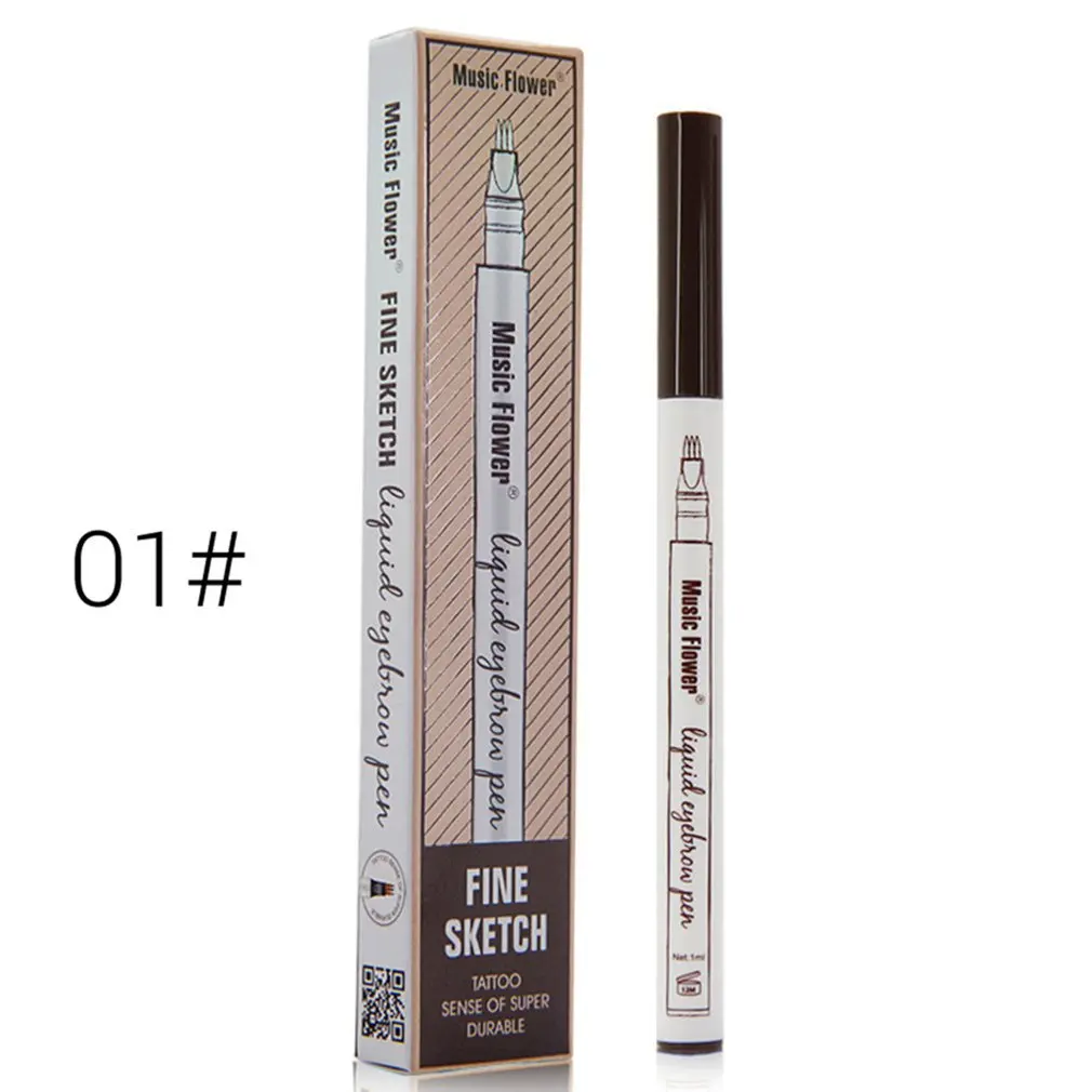 

Waterproof Fork Tip Sketch Makeup Pen 3/4 Heads Super Durable Eye Brow Pencil Fork Tip Sketch Enhancer