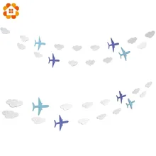 1 pc nuvem & avião banners chuveiros de bebê festa guirlandas decoração crianças aniversário feliz pendurado fundo guirlandas fontes de festa