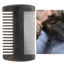 Ebony усы Shaper с черной ПУ кожи сумка Стайлинг Инструмент для ухода за бородой гребень для бритья бороды n