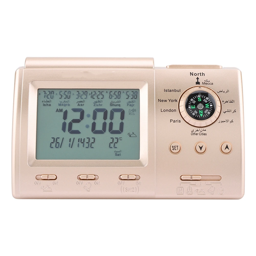 

Multi-functional Digital Alarm Clock Automatic Islamic Muslim Prayer Table Desk Clock