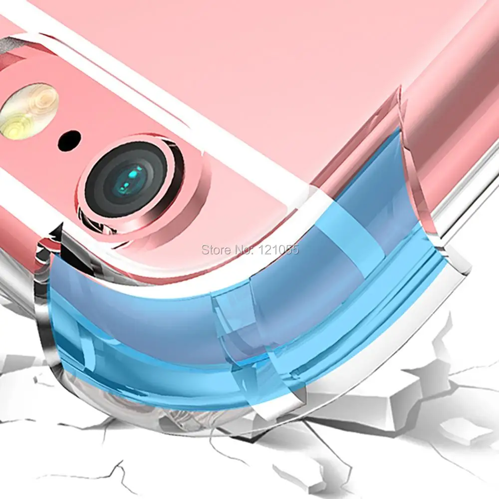 Силиконовый TPU Crystal Clear чехол для iPhone X/xs mas/xr/6/7/8 plus чехол для телефона противоударный бампер углы силиконовый чехол 10 шт./лот