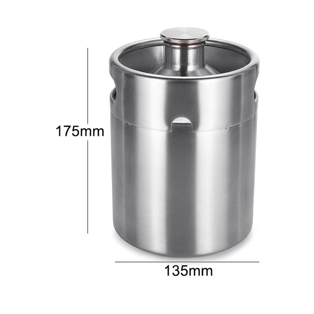 2L Durable Stainless Steel Wine Beer Keg Home Beer Dispenser Growler Beer Brewing Craft Mini Beer Keg With Faucet Pressurized - Image 5