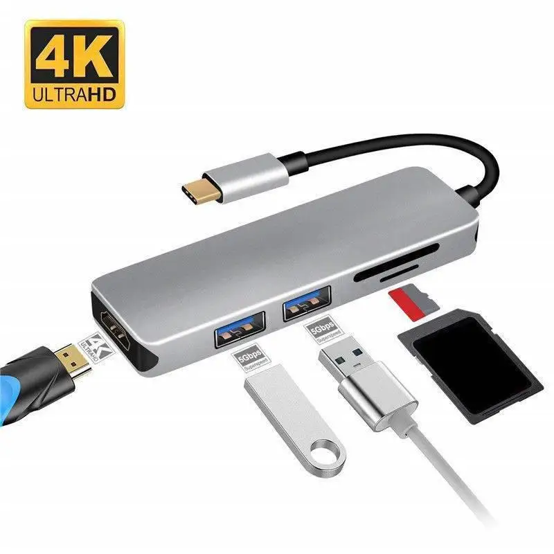 BEESCLOVER для MacBook Pro концентратор Thunderbolt 3 док-станция USB C концентратор USB C к HDMI адаптер USB C многофункциональный адаптер r19