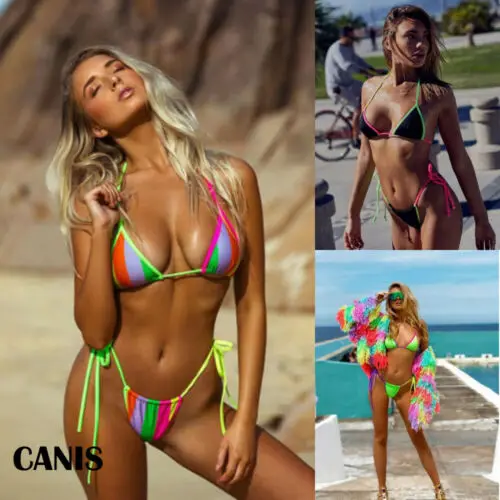 

Sexy Women Candy Color Bandage Push-up Padded Bikini Set Swimwear Swimsuit 2PCS Bathing Suit