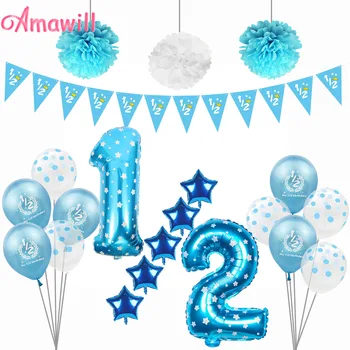 

Amawill My 1/2 Birthday Banner Half Birthday Decorations 6 Months Old Boys & Girls Birthay Party Baby Shower Decor 7D