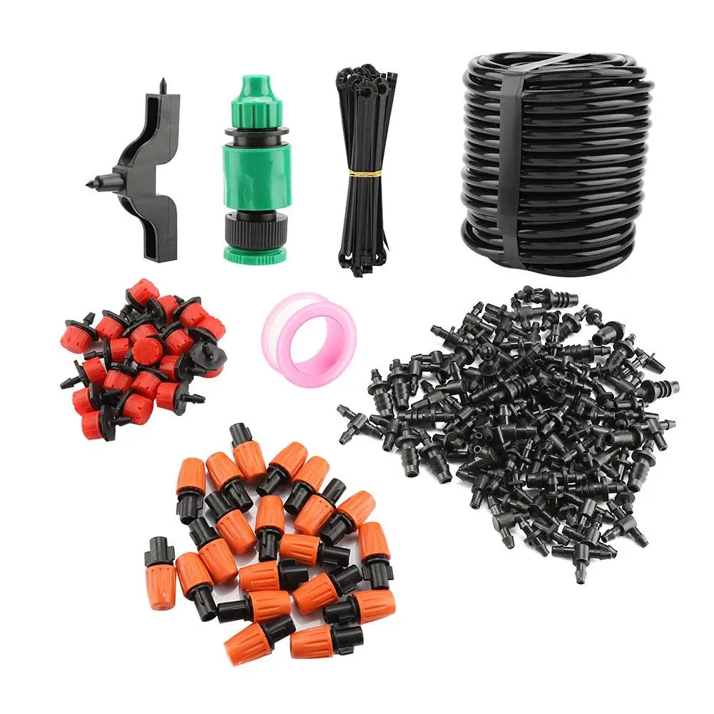 

15m Hose Drip Irrigation System Kit Safe and Durable Self Watering Garden Hose Sprinkler Nozzle Set Garden Watering System