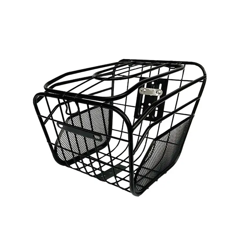 Buy Oversized metal Bicycle Basket Anti Rust Detachable Container Bike Accessory For Road Mountain Folding Bike Electric Car