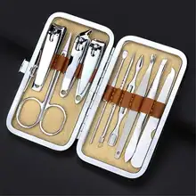 10 шт./1 набор из нержавеющей стали машинка для стрижки ногтей Педикюр Ножницы Пинцет маникюрный набор для ногтей Инструменты