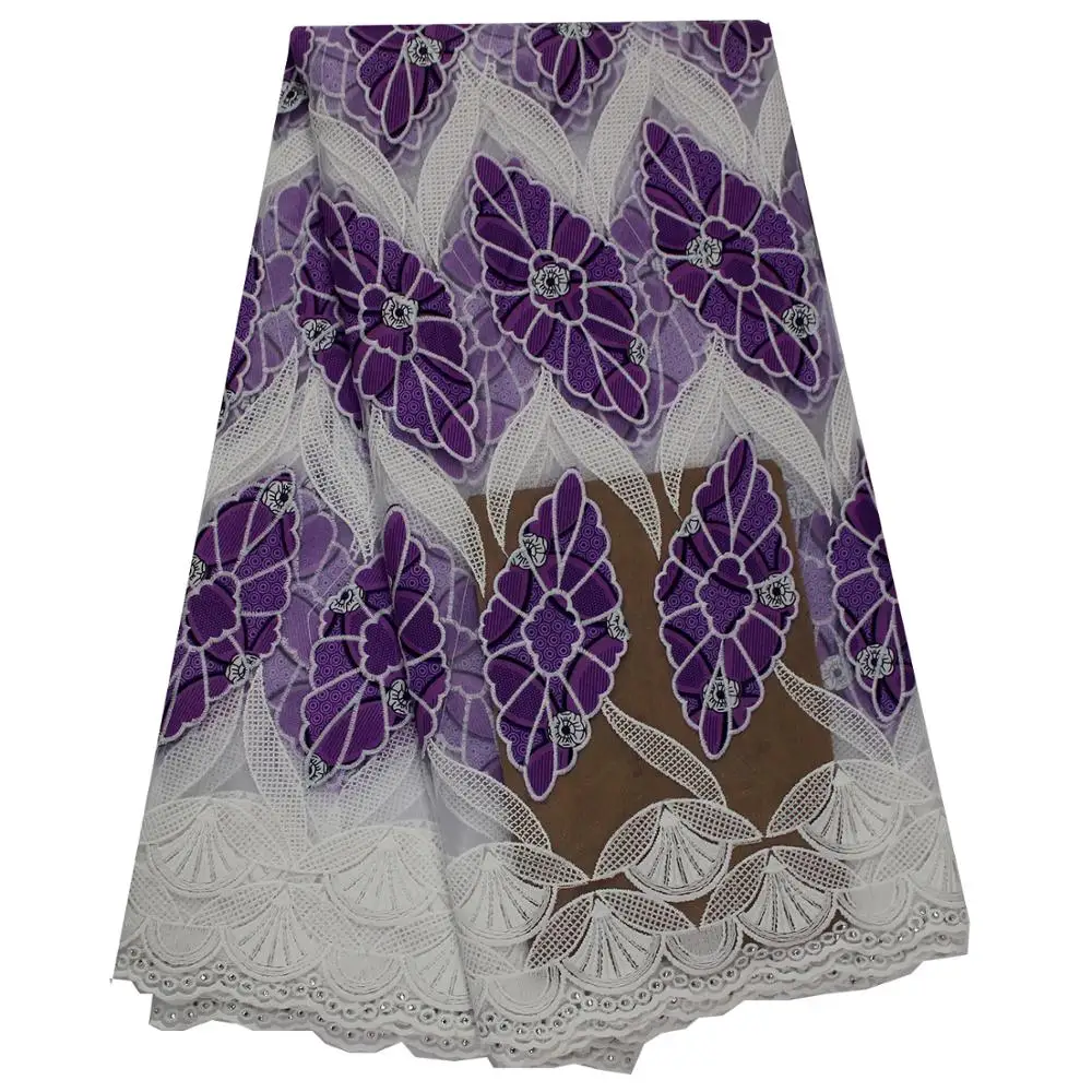 

New Design 2019 African Tulle Lace Fabric High Quality Purple Lace Material French Net Embroidery Nigeria Lace Fabrics