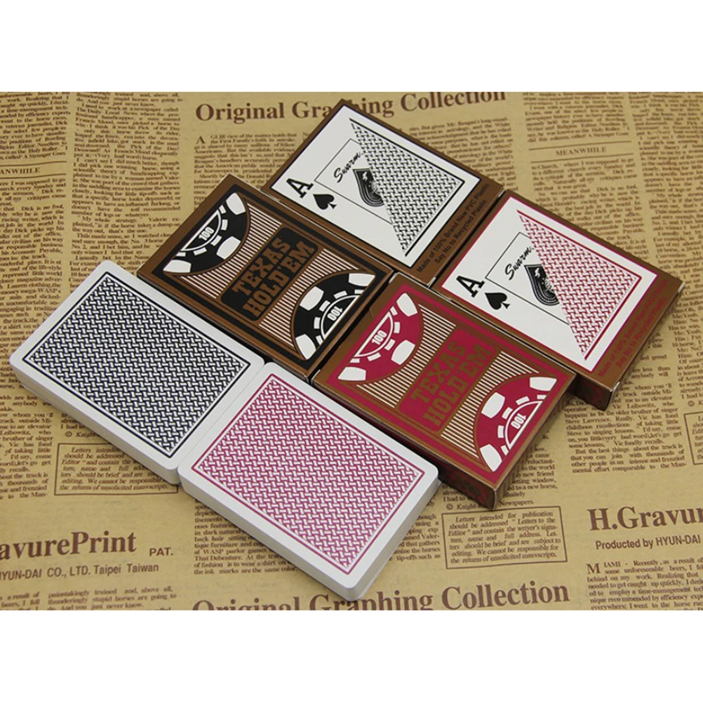 

2 Packs Gambling Poker Cards Frosted Table Games Waterproof PVC Joker Playing Cards for Amusement Entertainment Magic Tricks