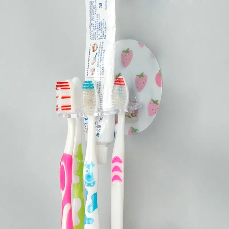 

New 1PC Tooth Brush Holder Cute Kids Toothbrush Holder Wall Mounted Bathroom Accessories Shaver Holder 4 Colors Options