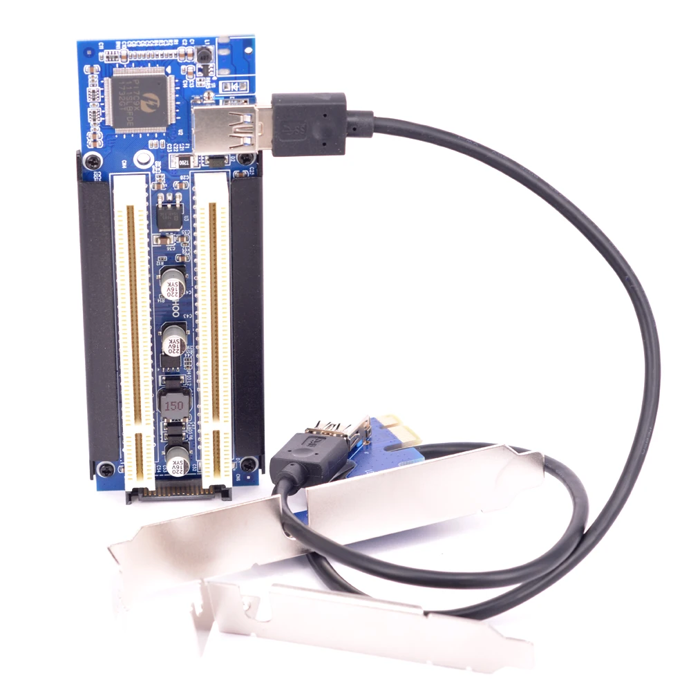  5 teile/los PCIe x1 x4 x8 x16 zu Dual PCI slots adapter pci express zu 2 pci karte