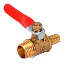 1/4 дюймовый шаровой клапан с наружной резьбой шланг с красной ручкой латунный клапан 13 мм до 8 мм для системы полива сада