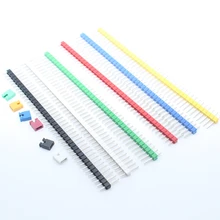 20 шт./лот 2,54 40 Pin 1x40 Однорядный мужской Разъемный штыревой разъем полосы и перемычки блоки для Arduino красочные 2,54 мм