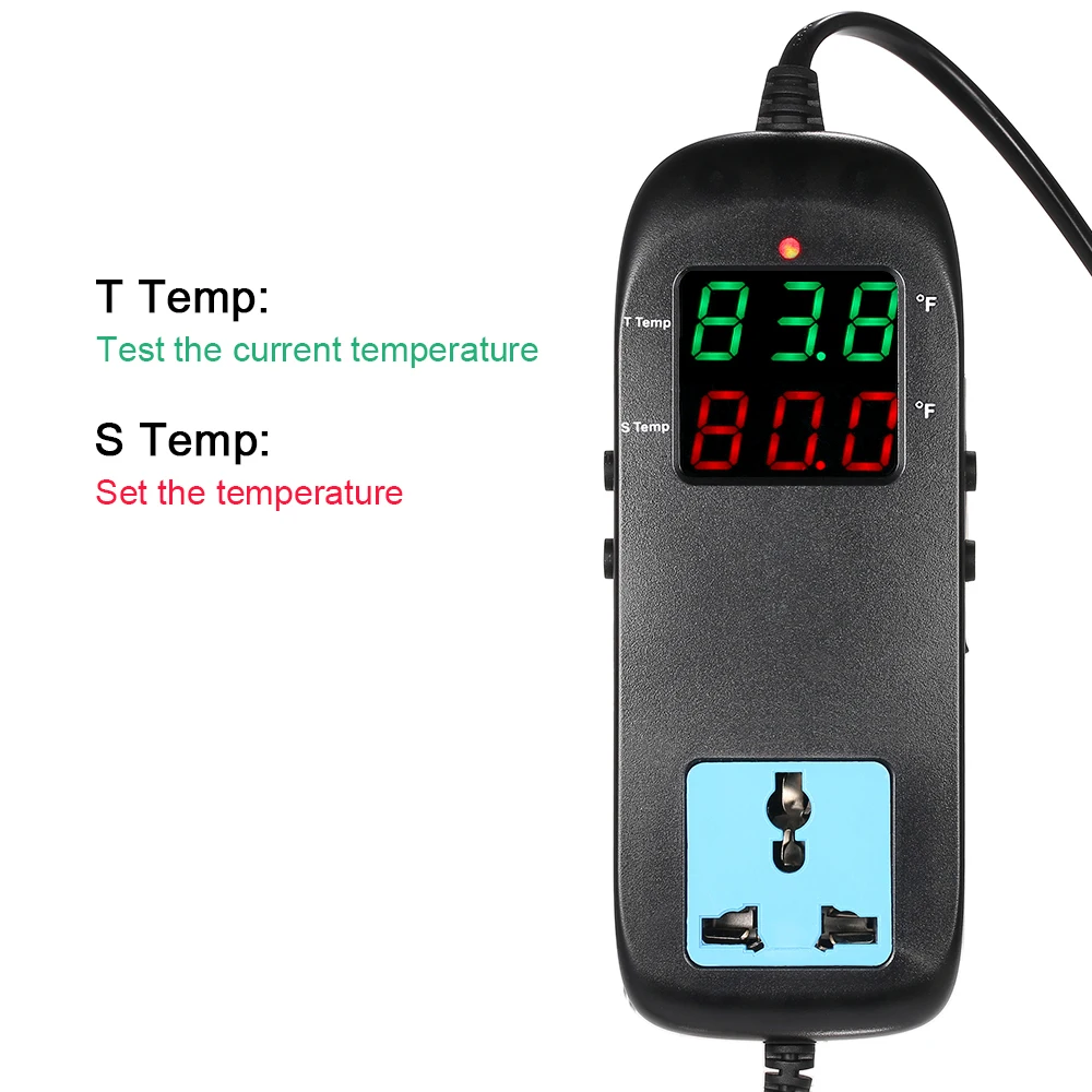 Электронный температурный прибор Термостат светодиодный цифровой дисплей регулятор температуры для разведения термопары термостат розетка