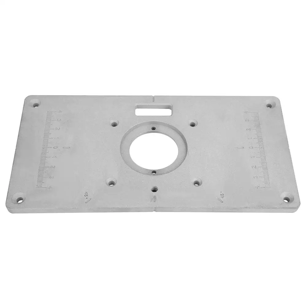 

Woodworking Insert Plate 235mm x 120mm x 8mm Aluminum Woodworking DIY Router Table Insert Plate&Ring
