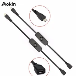 Aokin – câble d'alimentation Usb pour Raspberry Pi, avec interrupteur marche/arrêt, commande d'alimentation, bascule pour Pi 3 modèle B +/ B/2/zero/w 