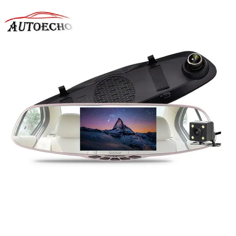 

CAR Driving Recorder 1080P HD Night Vision 5-inch Mirror Traffic Recorder Dual Lens Reversing Image Tachograph Rearview Mirror