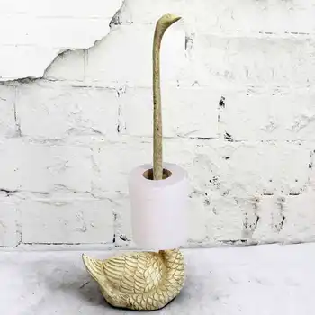 

Swan Statue Roll Paper Tissue Holder Craft Ornament Washroom Toilet Paper Holder Roll Dispenser