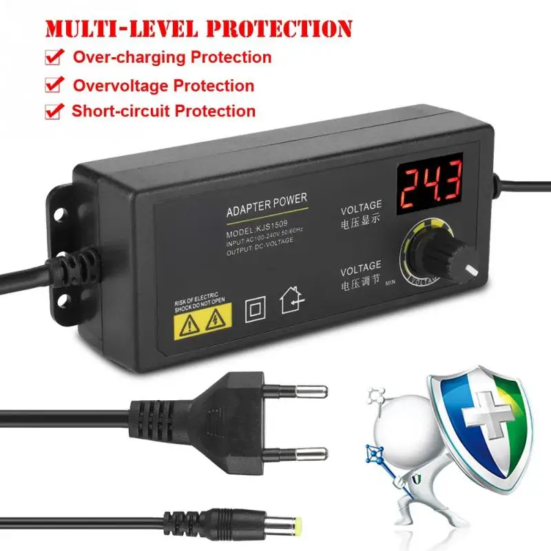 3 36V широкий диапазон Регулируемый адаптер питания анти помех 60W 1.7A AC DC