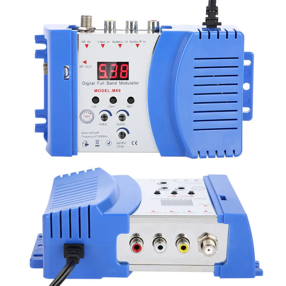Профессиональный цифровой Vhf Uhf Rf модулятор Av к Avto ТВ конвертер адаптер