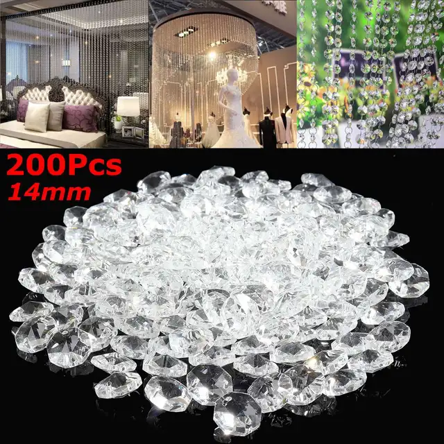 Faceted Glass Pendant Light 200pcs clear 14mm crystal glass pendant light ball prism faceted glass candlestick crystal parts pendant lamp