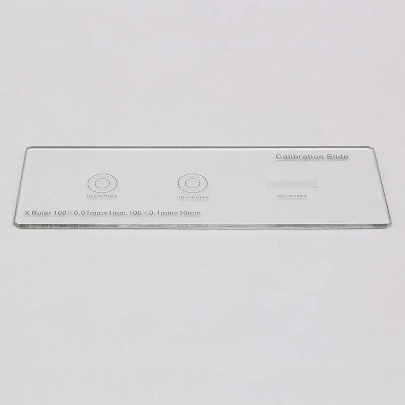 DIV 0.01 mm 0.1 mm Calibration Slides Microscope Stage Micrometer Horizontal Ruler Cross Scale Ruler 3 Measurement Glass Slide