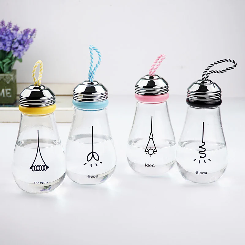 Лидер продаж стекло Спортивная бутылка для воды с защитный мешок фрукты Открытый велосипед бутылочки высокое качество лампочки