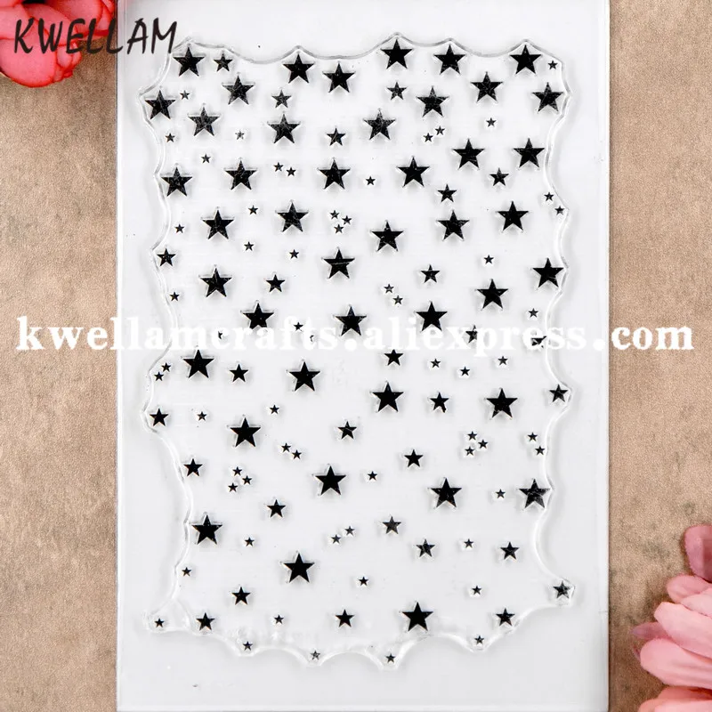 Звездный фон скрапбукинг DIY фото карты резиновые штампы прозрачные 11x16 см