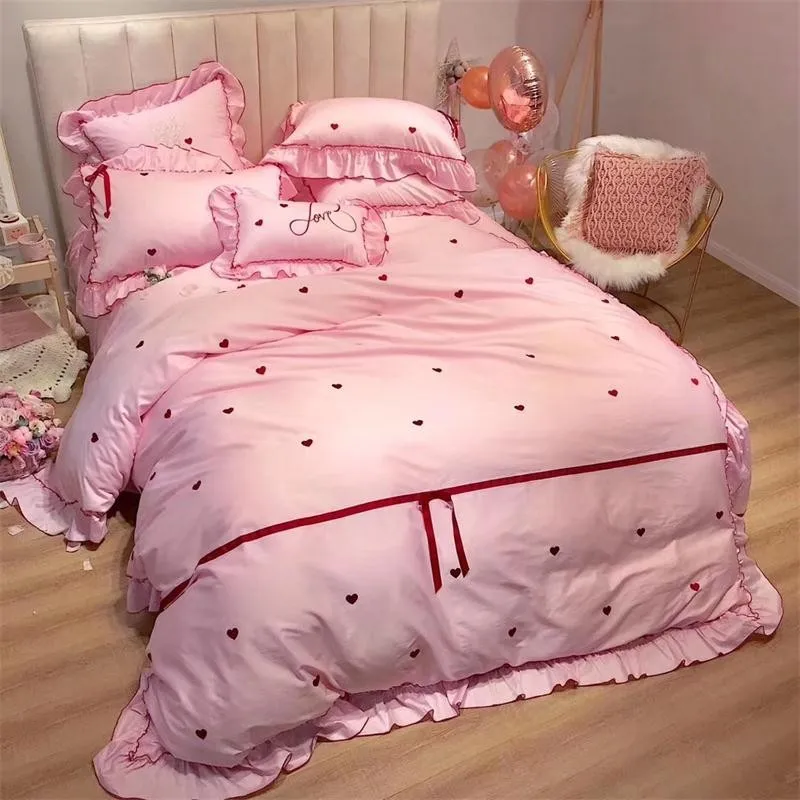 

60s Austrian Lanjing Tencel imported embroidery four-piece set Ribbon inlaid Tencel bedding wholesale403400420