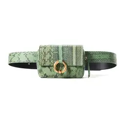 Модные из искусственной кожи Fanny Pack для женщин змеиной кожи поясные сумки черный удобный поясная сумка 2019 Лидер продаж зеленый Змеиный