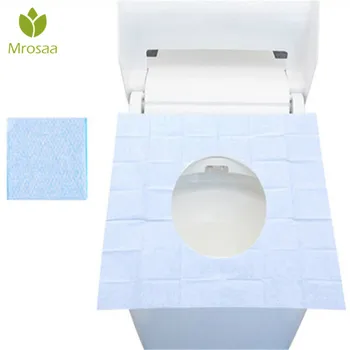 

Mrosaa 5Pcs/10Pcs Portable Waterproof Disposable Toilet Pad Anti-bacterial Toilet Seat Cover Mat for Travel Business Trip