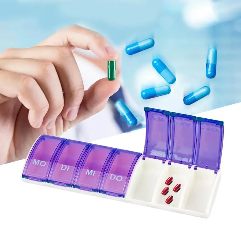 

7 Days Pill Case Portable 7 Grids Mini Pill Box Holder Weekly Medicine Storage Organizer Container Case Splitter Health Care