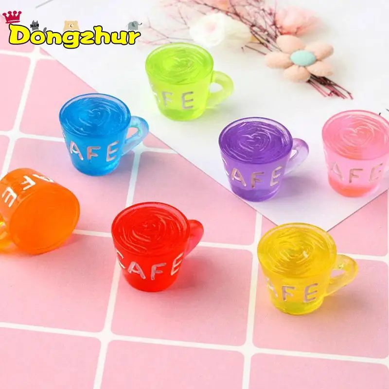 

7Pcs/set Mini Resin Coffee Cup For Miniature Dollhouse Cup Kitchen Room Food Drink Home Tableware Decors 25 x 16mm Random Send