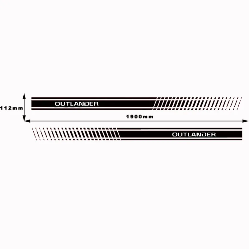 Автомобильный Стайлинг для Mitsubishi Outlander стильная Автомобильная наклейка на боковой стороне Кузова виниловая наклейка на кузов наклейка на боковой стороне наклейка в полоску 2 шт
