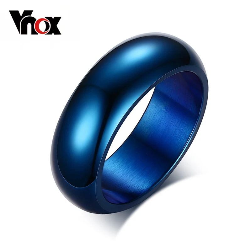 

Vnox Blue Rings 316L Stainless Steel Rings Engagement Wedding Bands For Men Women Jewelry