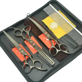 

Meisha 7.0" Dog Hair Clippers Japanese Steel Pet Black Cutting Scissors Thinning Shears Animal Beauty Grooming Trimmer HB0244