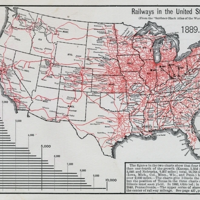 Railways In The United States 1890 Poster Print By Institution Of Mechanical Engineersmary Evans (24 X 18) | Дом и сад
