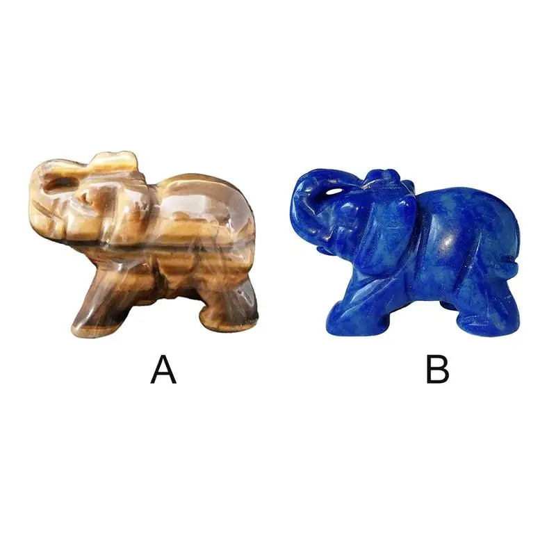 

1.5-Inch Elephant Animal Pocket Stone Carved Elephant Statue Mini Jade Stone Elephant Home Decoration Ornament