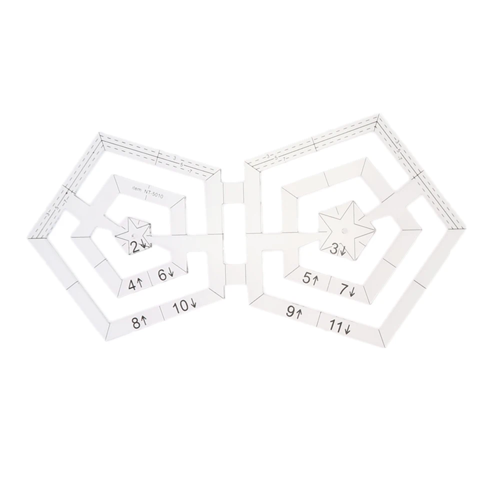 

Patchwork Template Double Pengaton Transparent Acrylic Sewing Tool Twin Ruler Quilting Ruler for Drawing Quilting Cutting Sewing