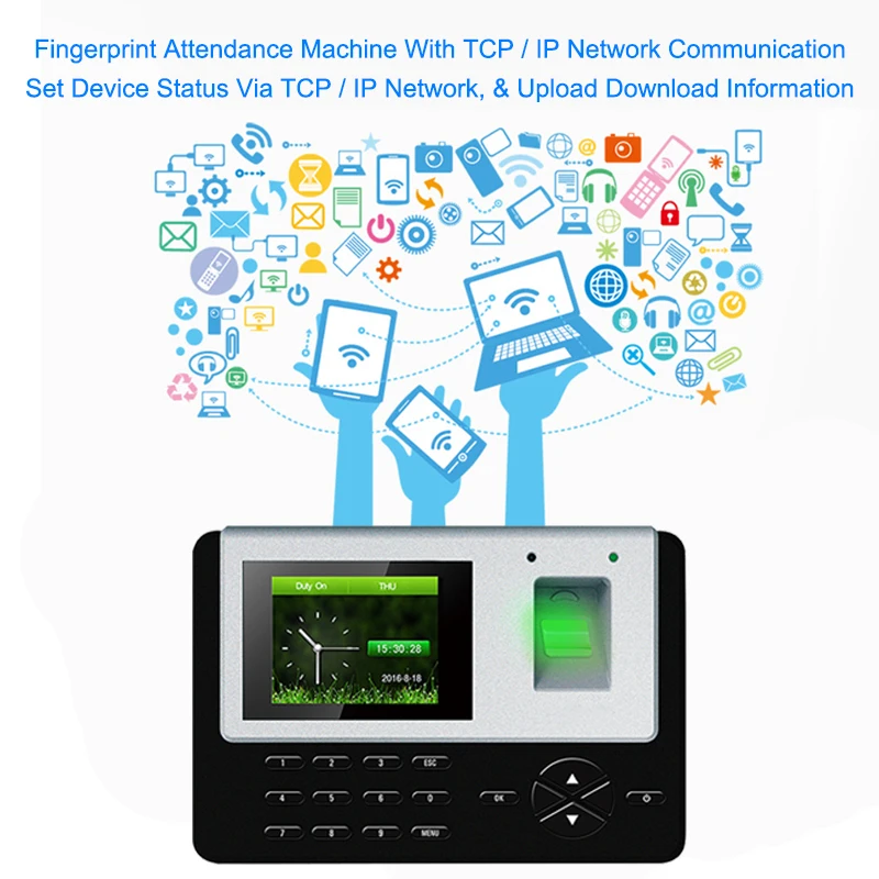 

OULET Fingerprint Access Control System Keypad Home Office Time Clock Employee TCPIP USB Fingerprint Time Attendance