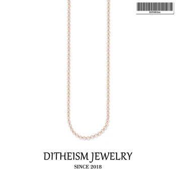 

Round Belcher Rose Link Chain Necklace,2018 Fashion Jewelry Trendy Gift In 925 Sterling Silver Jewelry For Men Women Boys Girls