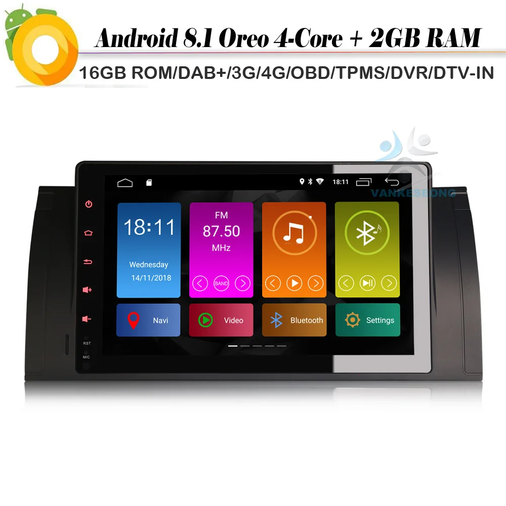 9 &quotDAB + Android 8 1 Авторадио Sat Nav радио WiFi 4G GPS DVR Bluetooth DVT IN автомобильный