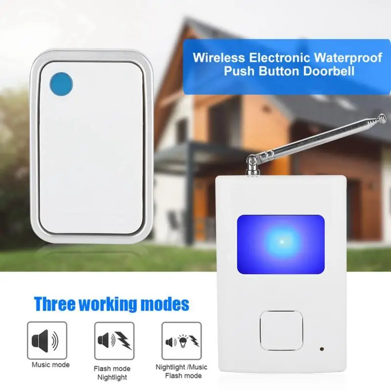 Wireless WIFI Doorbell Electronic Button Waterproof Remote Door Bell Sounds Dog Barking Doorbell Push Button Bell Transmitter-1