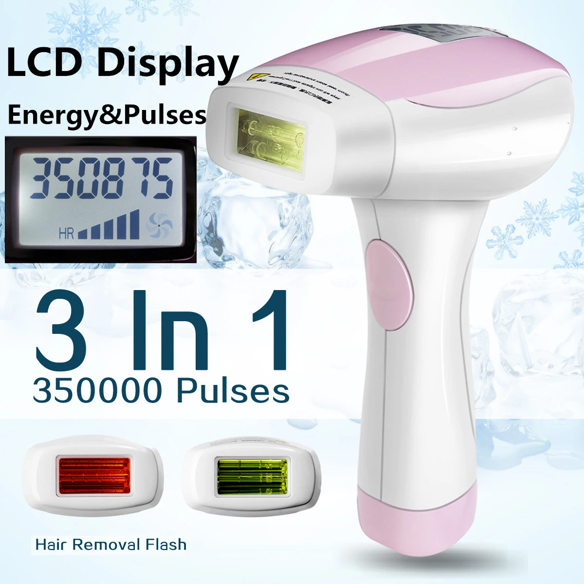 

IPL Laser Permanent Hair Laser Removal 3 in 1 350000 Pulsed IPL Laser Hair Removal Device Body Epilator Armpit Hair Remover